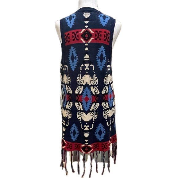 NWT Powder River Outfitters by Pandhandle Slim  Aztec Fringe Vest Size M - Picture 5 of 11